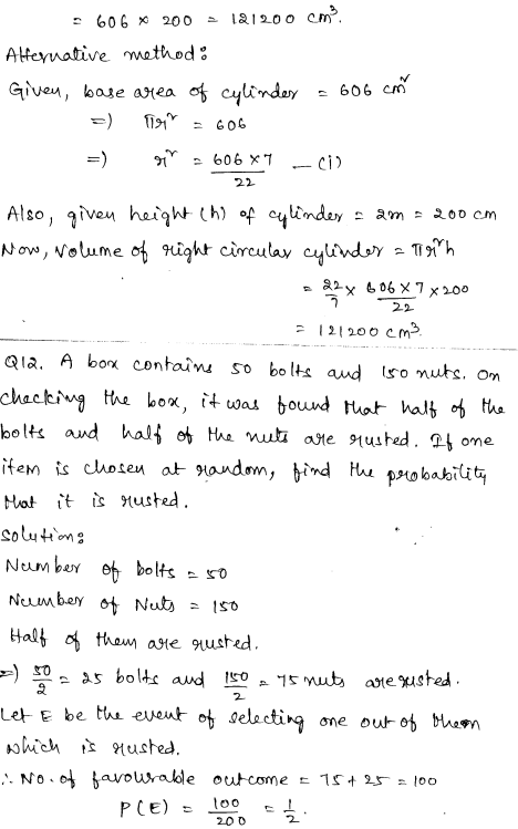 Sample Papers for Class 9 Maths Solved paper 3 5