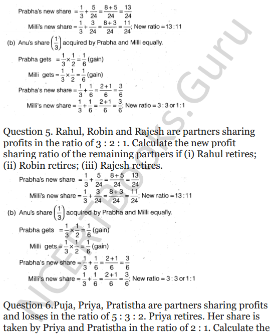 NCERT Solutions for Class 12 Accountancy Chapter 4 Reconstitution of a Partnership Firm Retirement Death of a Partner 3
