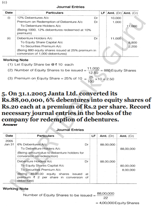 NCERT Solutions for Class 12 Accountancy Part II Chapter 2 Issue and Redemption of Debentures 28