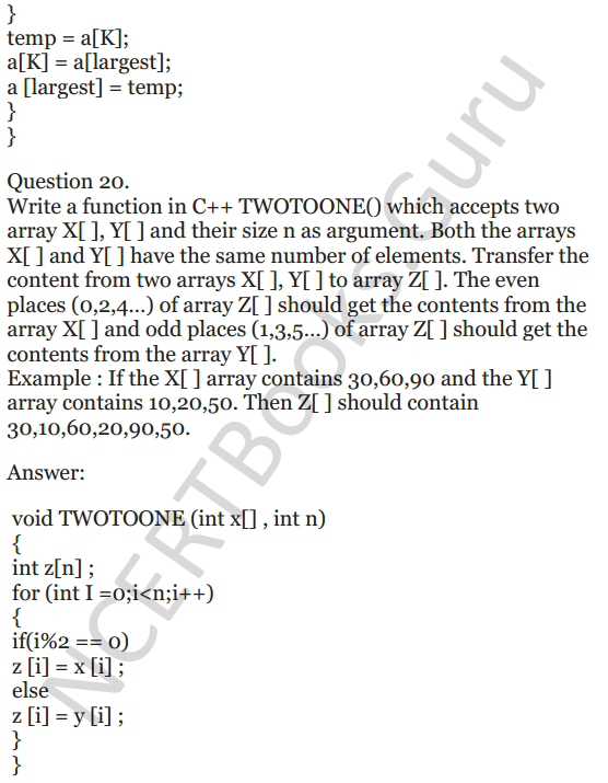 NCERT Solutions for Class 12 Computer Science (C++) Chapter - 8 – Arrays 19
