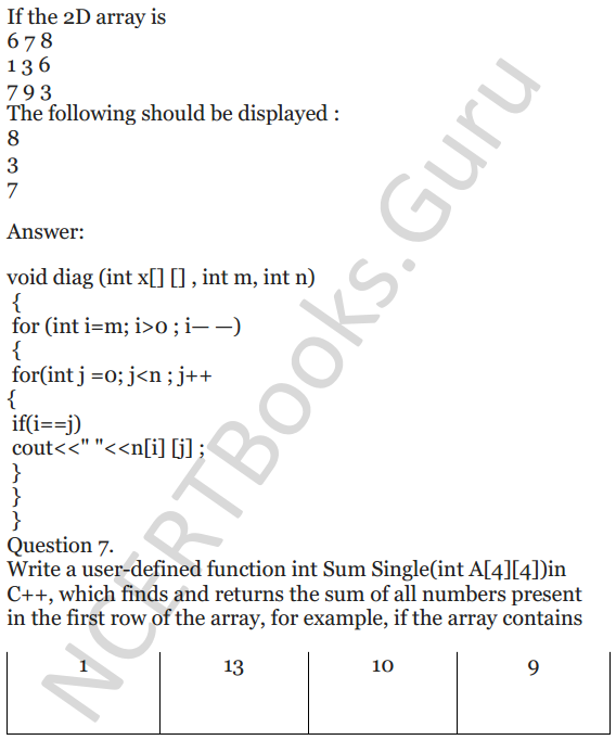 NCERT Solutions for Class 12 Computer Science (C++) Chapter - 8 – Arrays 29