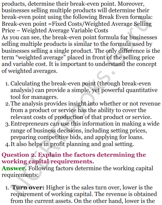 NCERT Solutions for Class 12 Entrepreneurship Chapter-5 Business Arithmetic 46