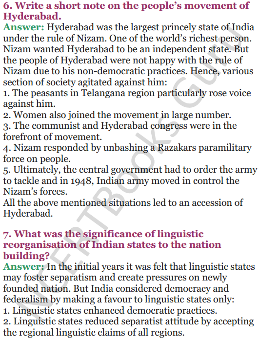 NCERT Solutions for Class 12 Political Science Chapter 1 Challenges of Nation Building 15