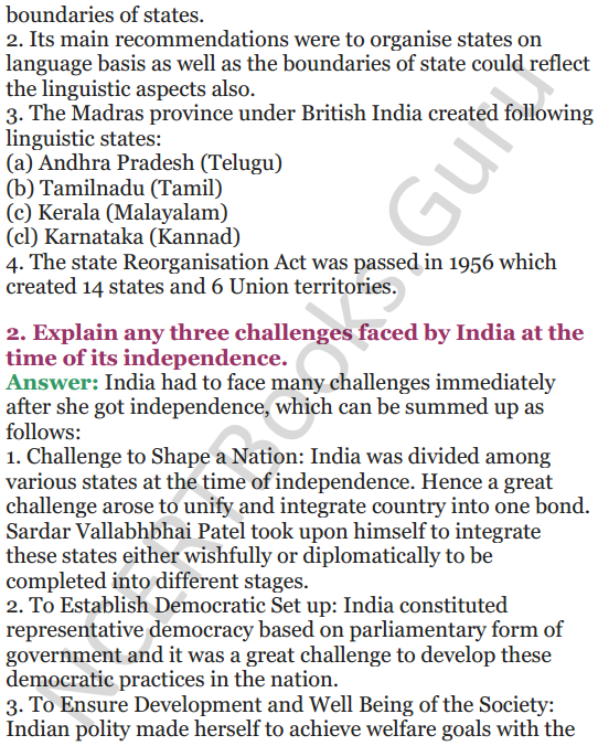 NCERT Solutions for Class 12 Political Science Chapter 1 Challenges of Nation Building 20