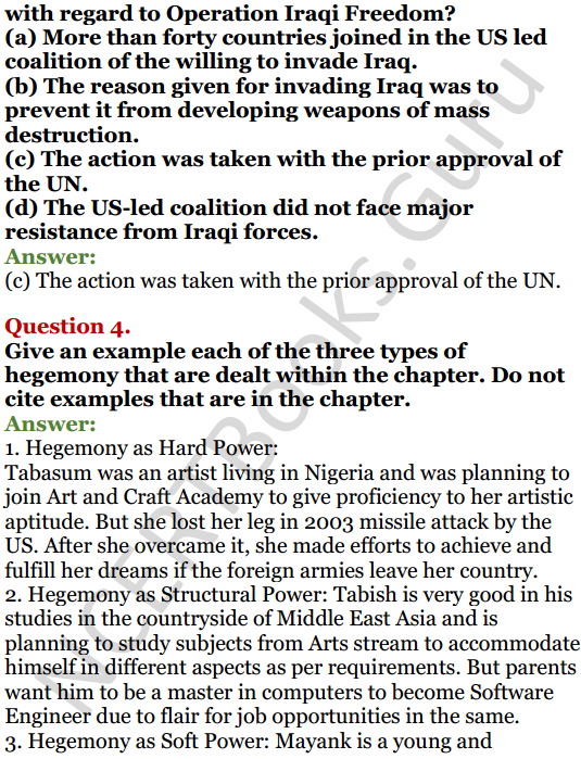 NCERT Solutions for Class 12 Political Science Chapter 3 US Hegemony in World Politics 2