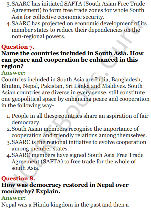 NCERT Solutions for Class 12 Political Science Chapter 5 Contemporary South Asia 19