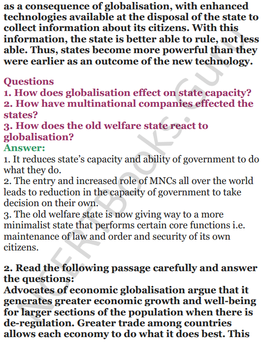 NCERT Solutions for Class 12 Political Science Chapter 9 Globalisation 15