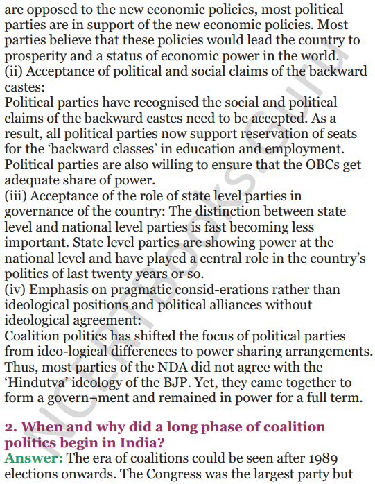 NCERT Solutions for Class 12 Political Science Chapter 9 Recent Developments in Indian Politics 11