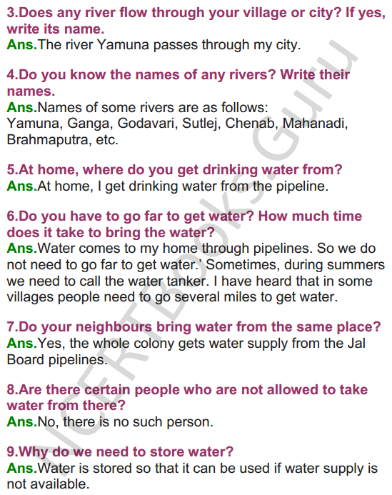 NCERT Solutions for Class 3 EVS Chapter 3 Water O’ Water 3
