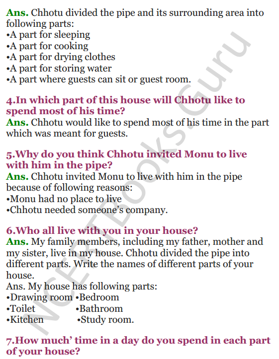 NCERT Solutions for Class 3 EVS Chapter 5 Chhotu’s House 2