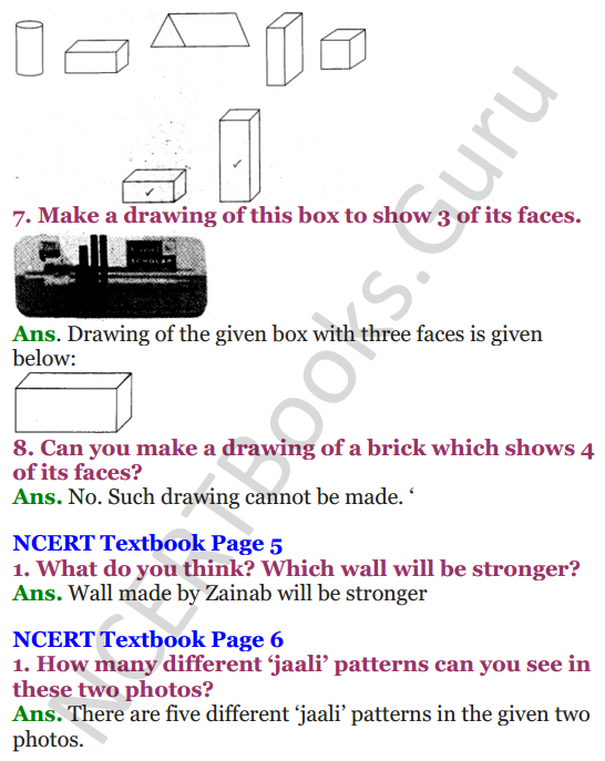 NCERT Solutions for Class 4 Mathematics Chapter-1 Building With Bricks 3
