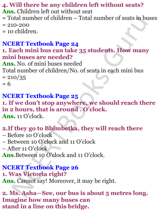 NCERT Solutions for Class 4 Mathematics Chapter-3 A Trip To Bhopal 2