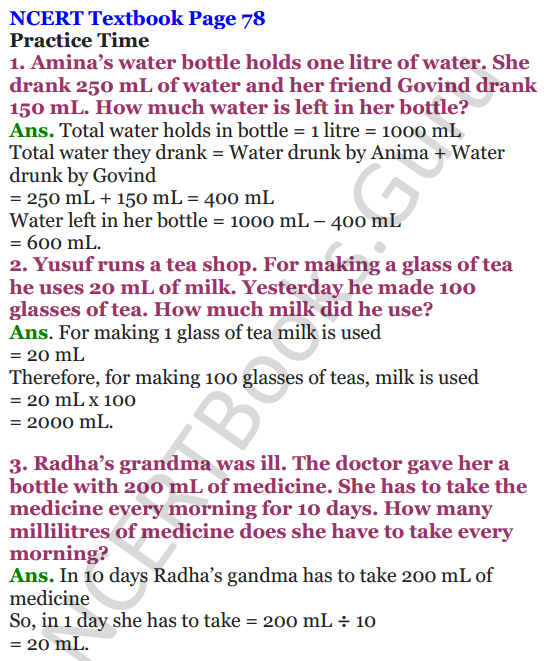 NCERT Solutions for Class 4 Mathematics Chapter-7 Jugs And Mugs 7