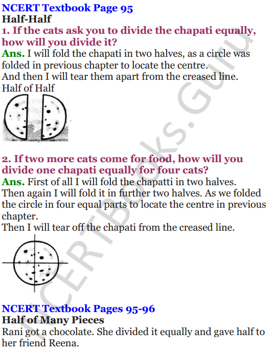NCERT Solutions for Class 4 Mathematics Chapter-9 Halves And Quarters 1