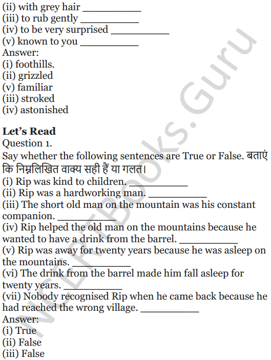 NCERT Solutions for Class 5 English Unit 5 Chapter 2 Rip Van Winkle 2