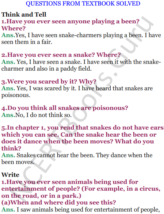 NCERT Solutions for Class 5 EVS Chapter 2 A Snake Charmer’s Story 1