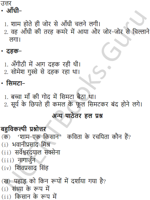 NCERT Solutions for Class 7 Hindi Chapter 8 शाम एक किशान 6