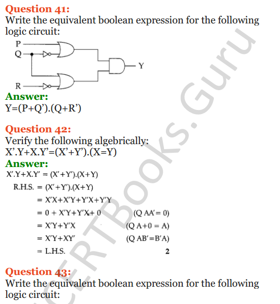 Important Questions for Class 12 Computer Science (Python) Chapter - 8 – Boolean Algebra 22