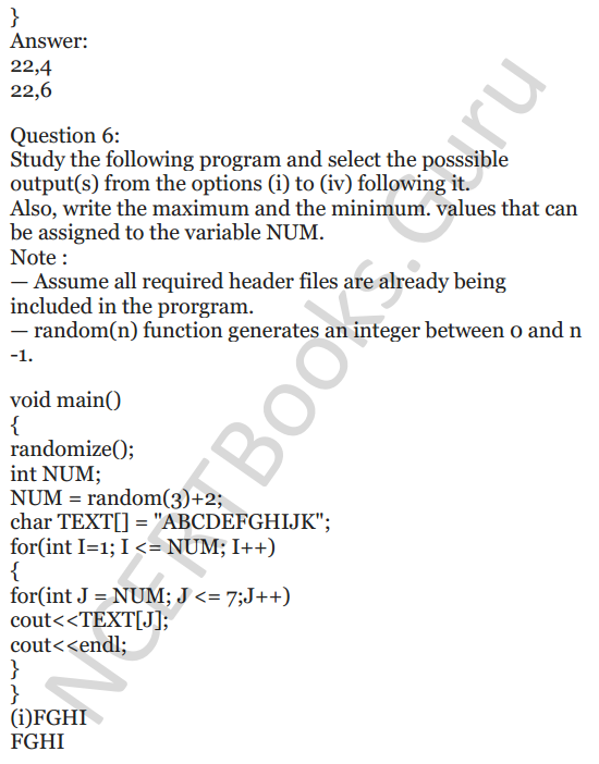 NCERT Solutions for Class 12 Computer Science (C++) Chapter - 1 – C++ Revision Tour 12