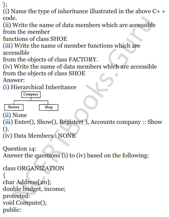 NCERT Solutions for Class 12 Computer Science (C++) Chapter - 5 – Inheritance 24