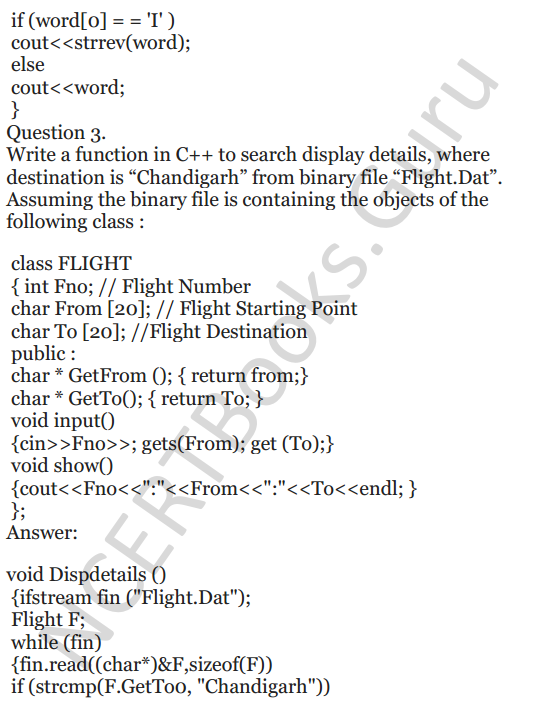 NCERT Solutions for Class 12 Computer Science (C++) Chapter - 6 – Data File Handling 23