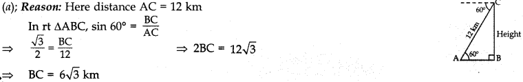 MCQ Questions for Class 10 Maths Application of Trigonometry with Answers 15