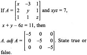 Maths MCQs for Class 12 with Answers Chapter 4 Determinants 20