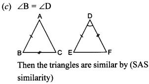 MCQ Questions for Class 10 Maths Triangles with Answers 10